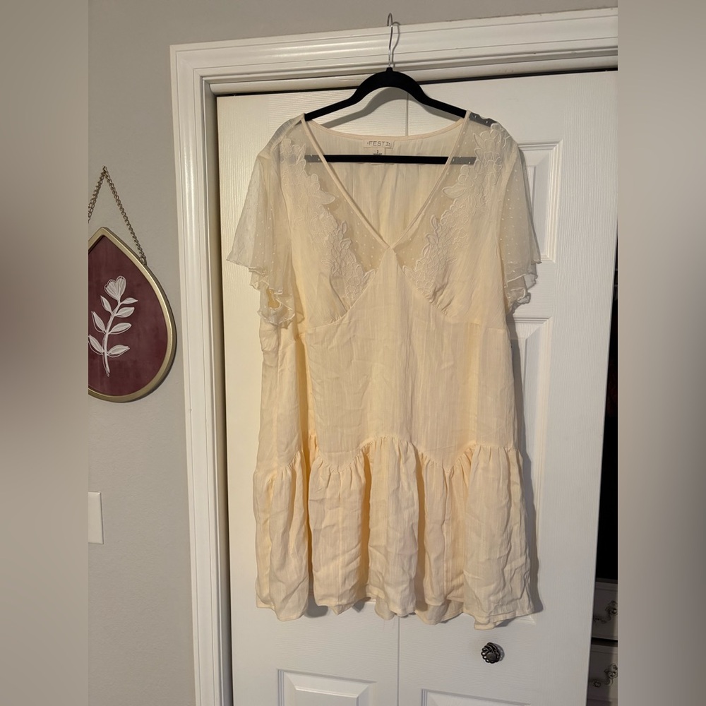 Torrid Festi Cream Mini Dress